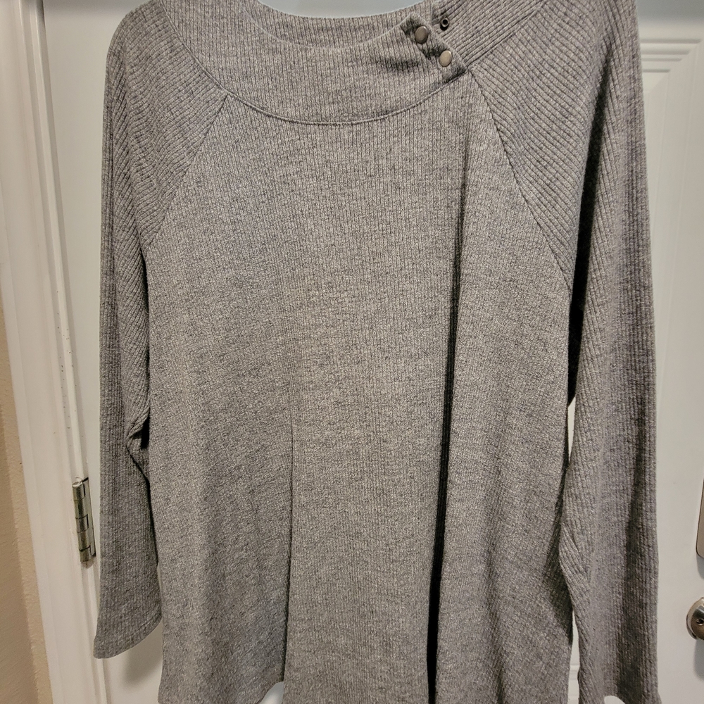 J. Jill Heather Gray Buttoned Sweater
